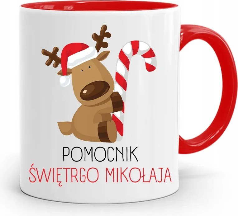 Piros Karácsonyi Bögre Mikulás Karácsonyfa Alá, fényképes nyomattal