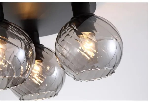 Searchlight 44521SM - Mennyezeti lámpa RADIANCE 3xE27/60W/230V Ø 37,5 cm fekete