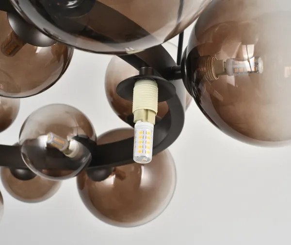 Brilagi - LED csillár kábelen MILLA 15xG9/3W/230V barna/füstbarna