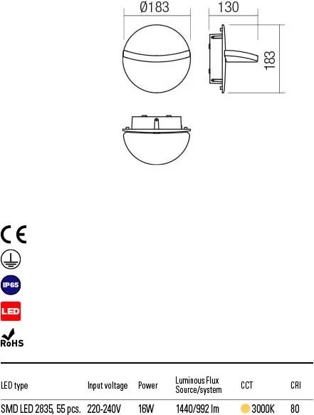 REDO 90068 GIMBAL Modern Kültéri Fali Lámpa LED IP65