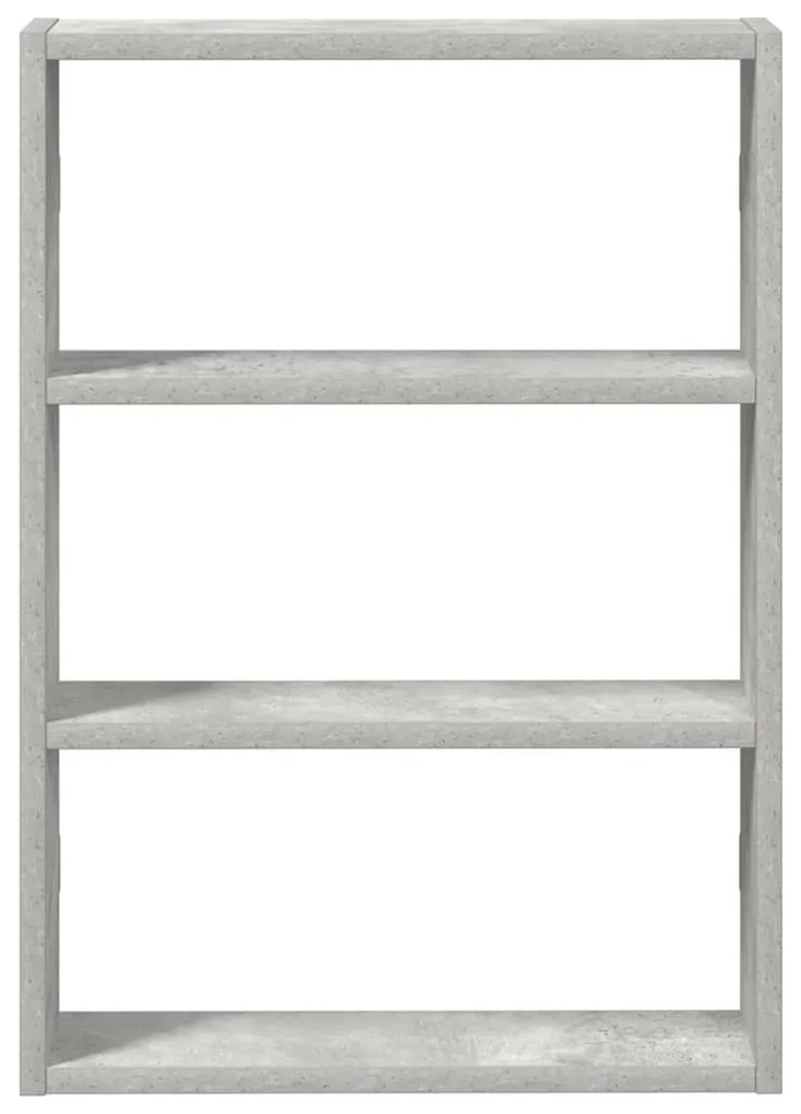 betonszürke szerelt fa fali polc 43 x 9 x 60 cm