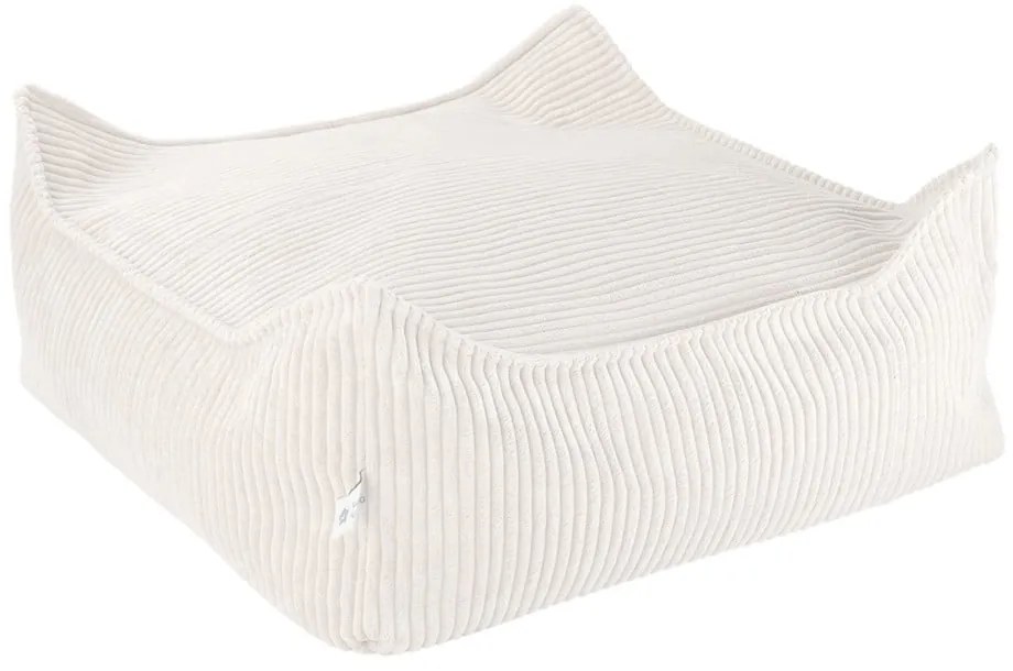 Krémszínű kordbársony gyerek babzsákfotel Square – Wigiwama