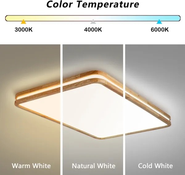 Brilagi - LED dimmelhető lámpatest MOLINA SQUARE LED/128W/230V tölgy 90x60 cm + távirányító