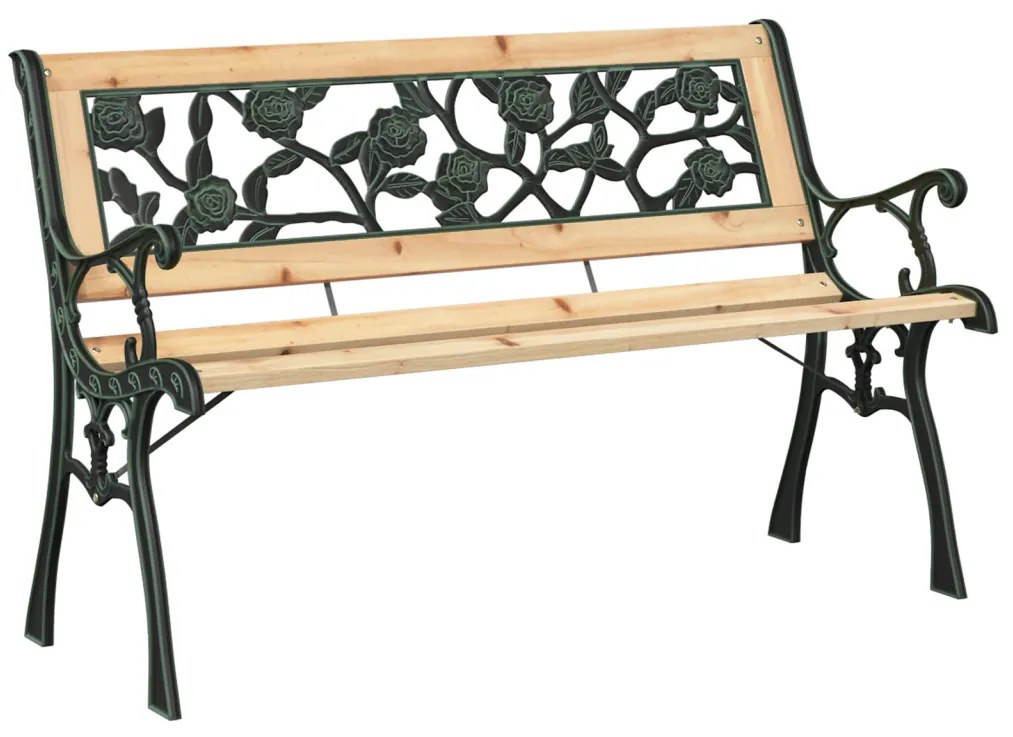 Kerti pad rózsás háttámlával 116 cm Fa