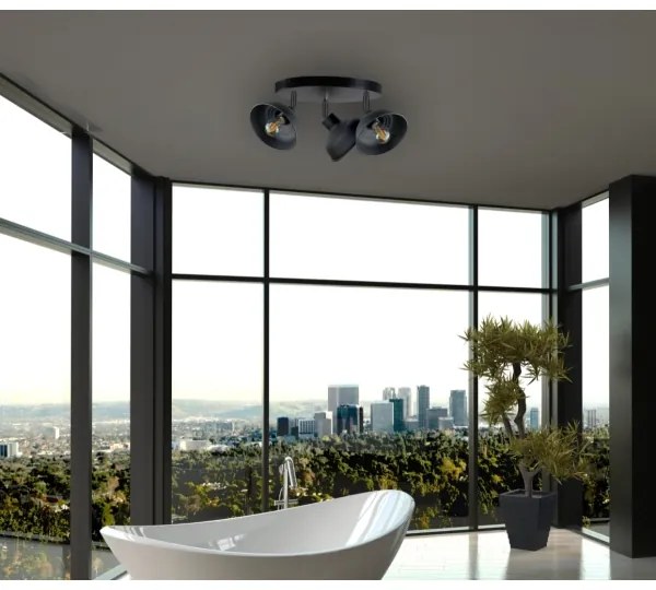 Spotlámpa FAUN 3xE27/60W/230V fekete