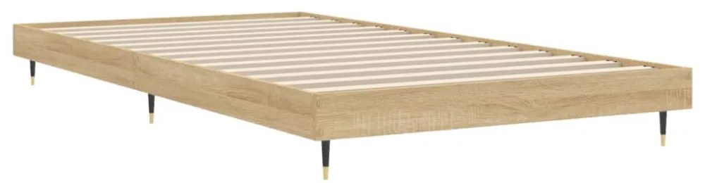 sonoma tölgy színű szerelt fa ágykeret matrac nélkül 90x200 cm