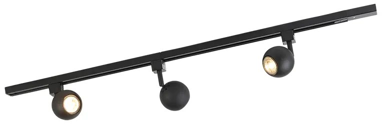 Modern 1 fázisú sínrendszer fekete 3 lámpás - Gissi