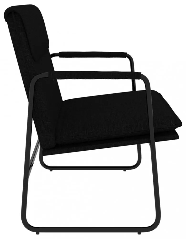 fekete szövet pad 100 x 64 x 80 cm