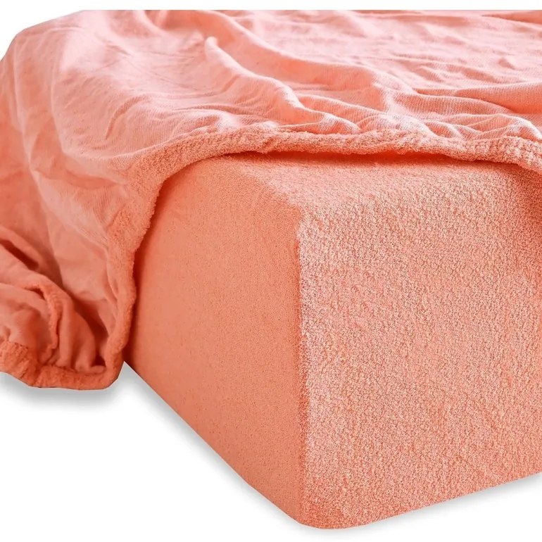 EMI barackszínű frottír gumis lepedő, 180x200-as lap