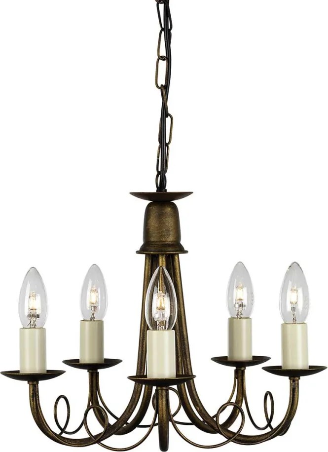 Elstead Lighting MINSTER MN5-BLK-GOLD Csillár 5x60W/E14