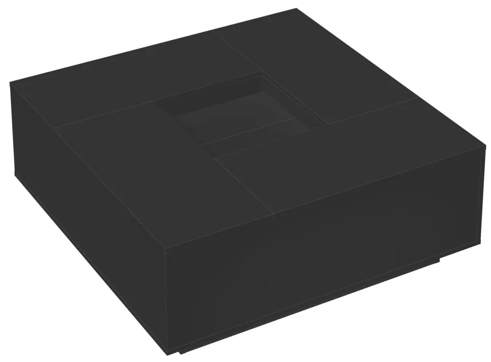 Fekete szerelt fa dohányzóasztal 100x100x40 cm
