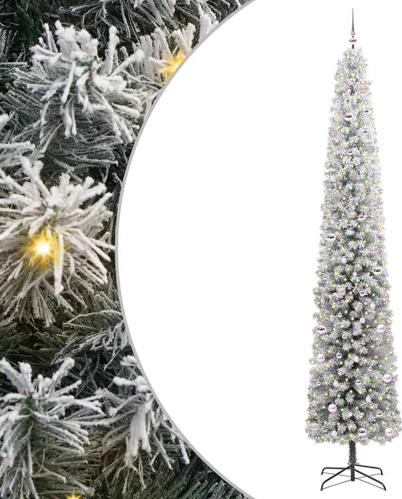 vidaXL Mű karácsonyfa 300 LED-del Zöld 300 cm PVC, acél és műanyag