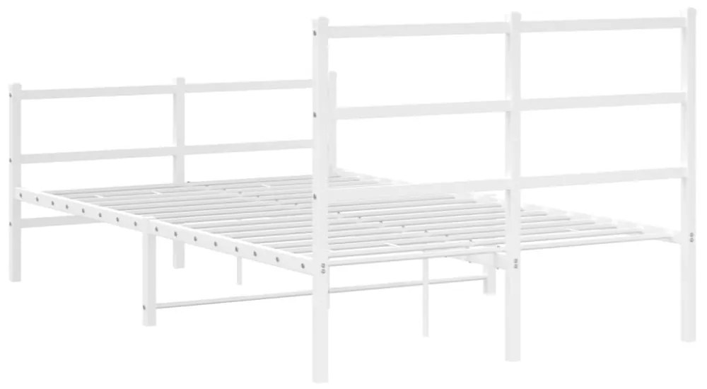 fehér fém ágykeret fej- és lábtámlával 120 x 200 cm