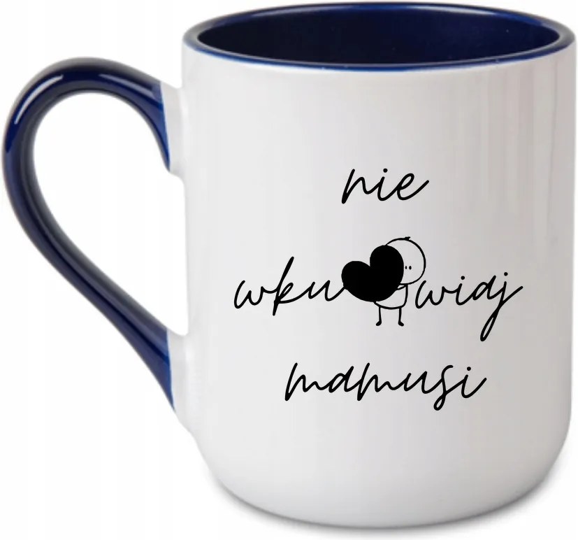 Bögre „Ne kukucskálj! Anyuka” kétoldalas nyomott mintás sötétkék 330 coffee