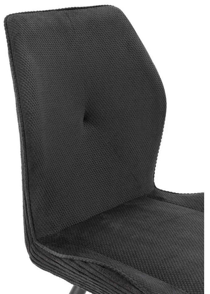 Fekete kordbársony étkezőszék szett 2 db-os Adaya – Marckeric