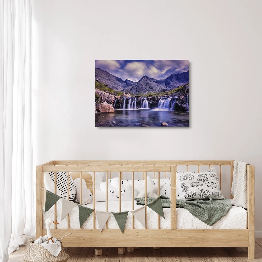Vízesések képe (üvegen) (70x50 cm)