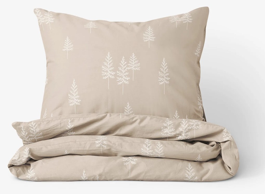 Goldea pamut ágyneműhuzat - északi fenyők 140 x 220 és 70 x 90 cm