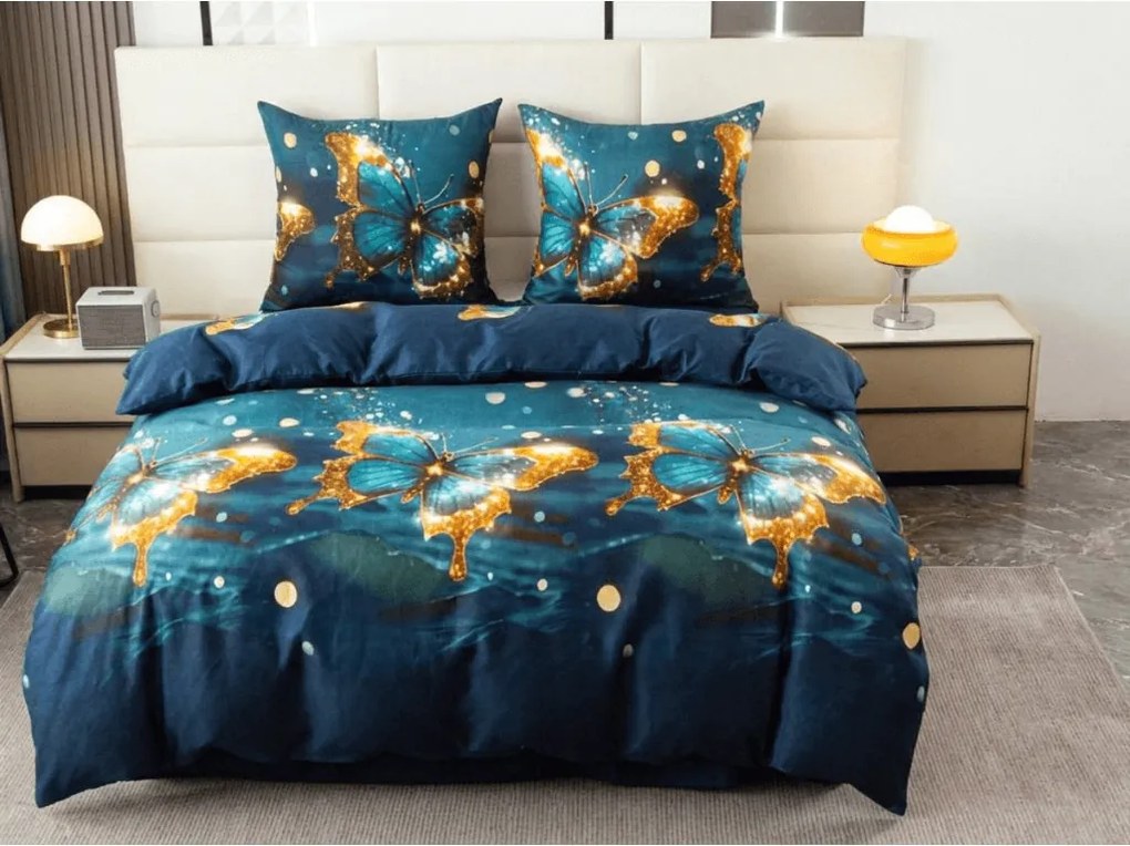 Mikroszálas ágyneműhuzat MYSTIC BUTTERFLY kék Ágyneműhuzat mérete: 70 x 80 cm | 140 x 200 cm