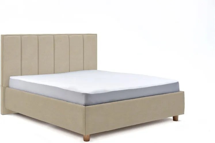 Wega bézs kétszemélyes ágy ágyráccsal és tárolóhellyel, 180 x 200 cm - AzAlvásért
