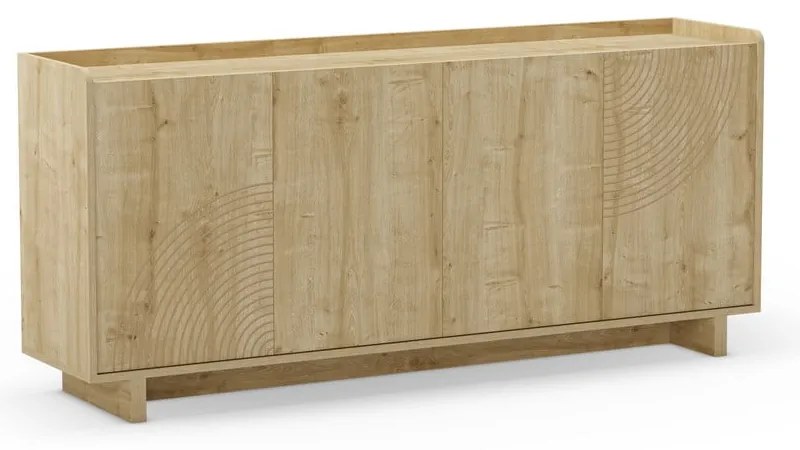 Natúr színű komód tölgyfa dekorral 180x80x40 cm Daira – Marckeric