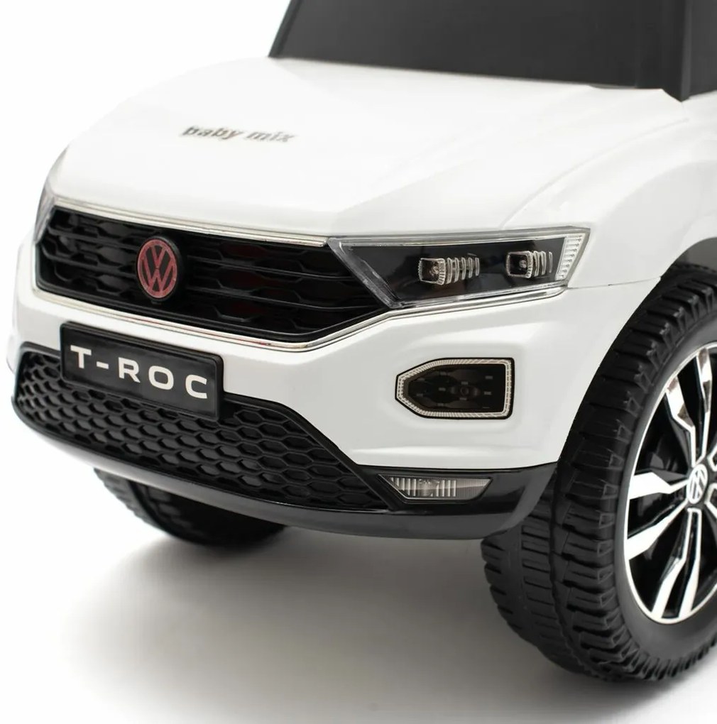 Baby Mix Volkswagen T-ROC gyermek futóbiciklivezetőróddal, fehér