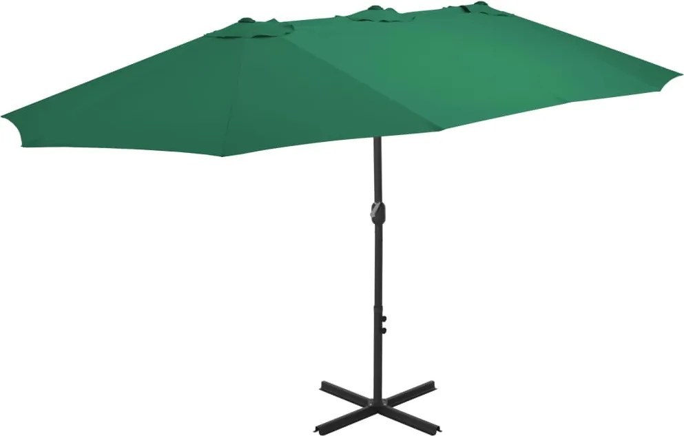 vidaXL zöld kültéri napernyő alumíniumrúddal 460 x 270 cm