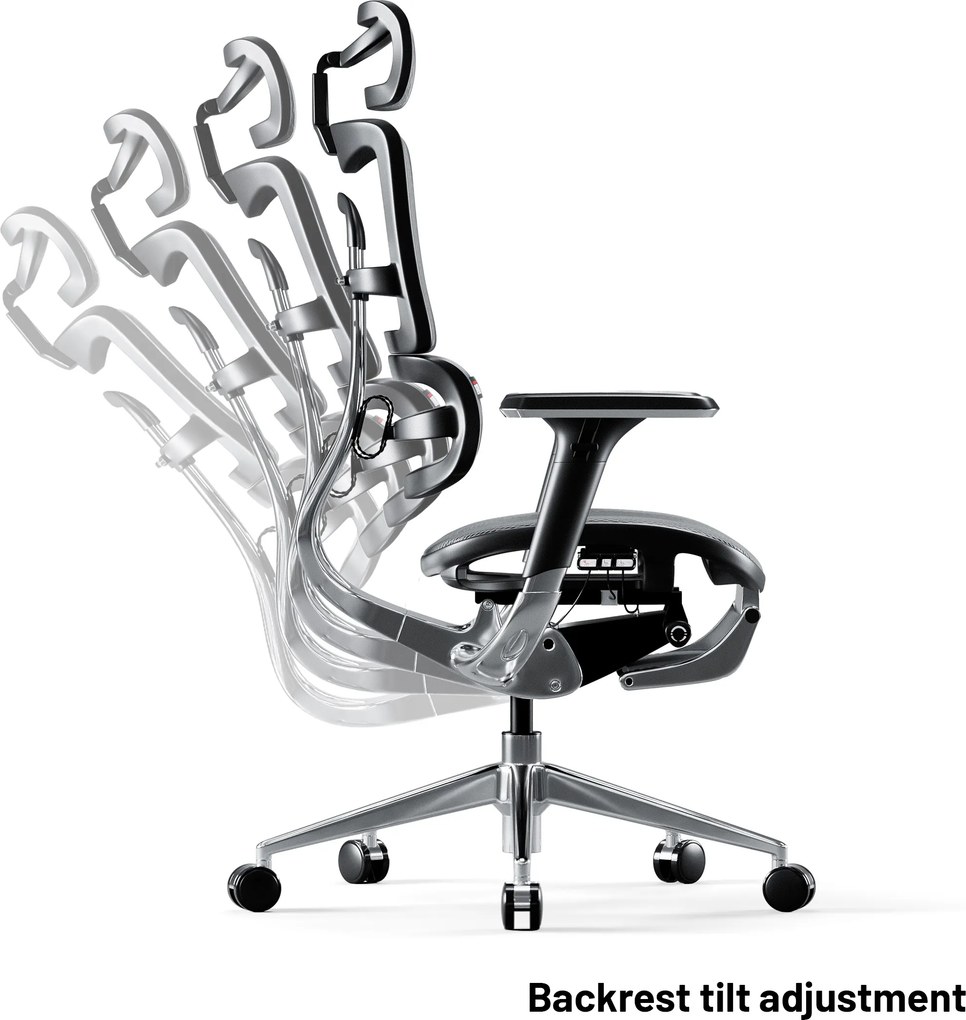 Ergonomikus irodai szék lábtartóval Normal Size, fekete-szürke: Diablo V-Master