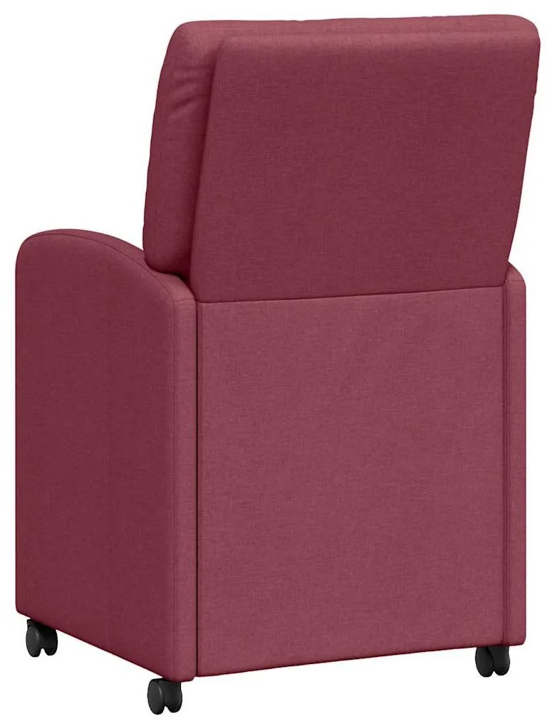 Kerekes Étkező Székek 2 pcs bordó 57 x 67 x 95 cm szövet