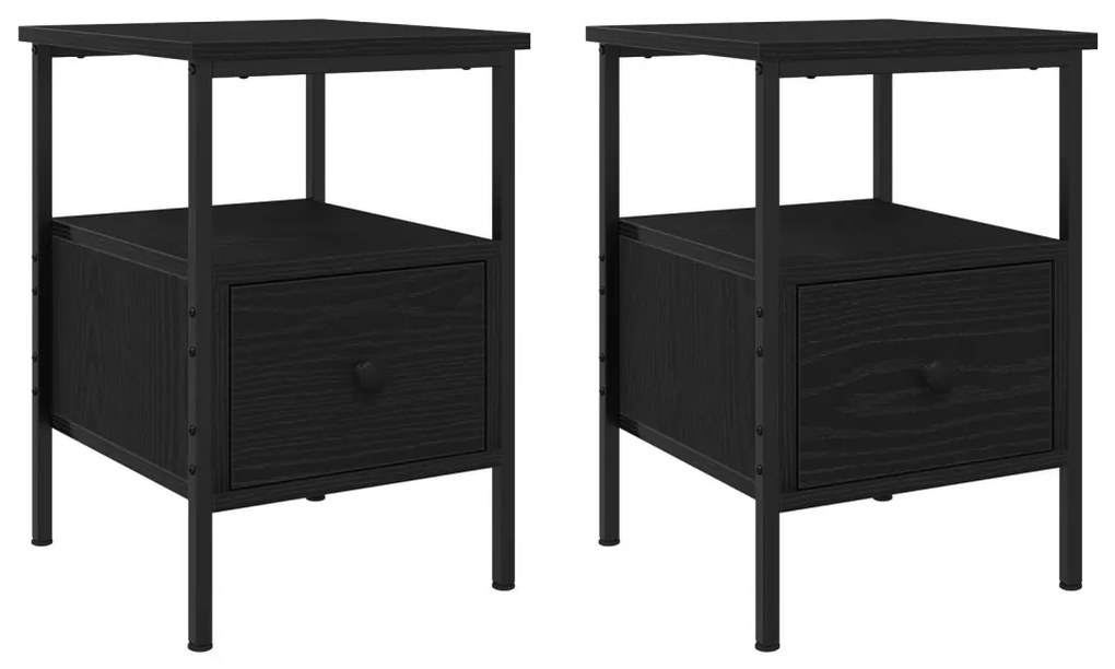 Éjjeli szekrény fiókkal 2 pcs Musta tammi 34 x 36 x 50 cm