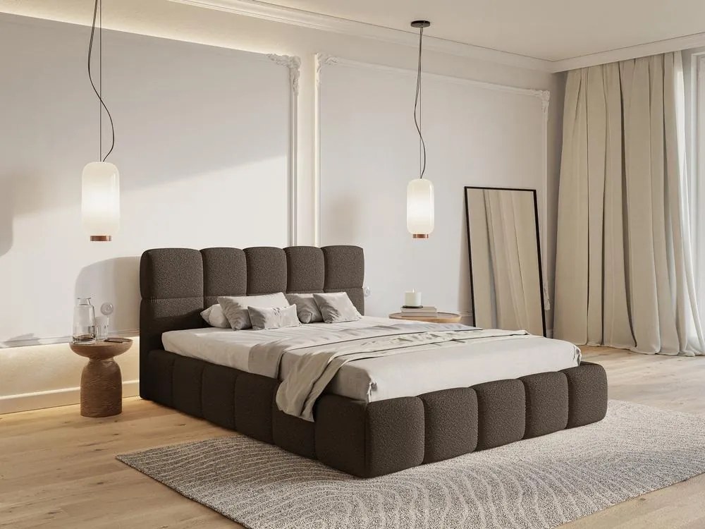 Franciaágy 140 cm Cirsten 140B (ágyráccsal) (bézs). 1099523