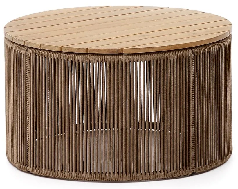 Kerek kerti dohányzóasztal akácfa asztallappal ø 70 cm Dandara – Kave Home