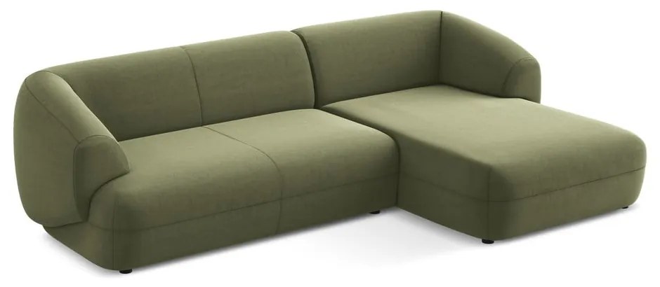 Zöld bársony sarokkanapé (jobb oldali) Moana – Makamii