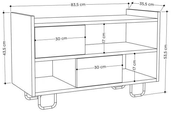 Cipősszekrény TROY 53,5x83,5 cm szürke