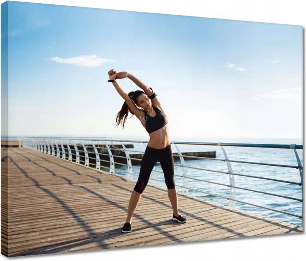 Vászonkép 40x30 Tengerparti jóga