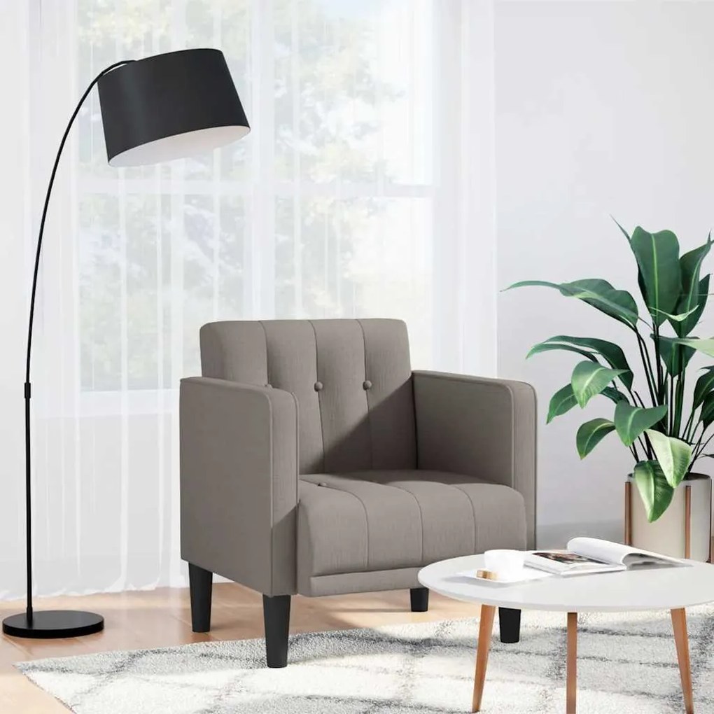 Tópszínű szövet kanapészék karfás szék 53 cm