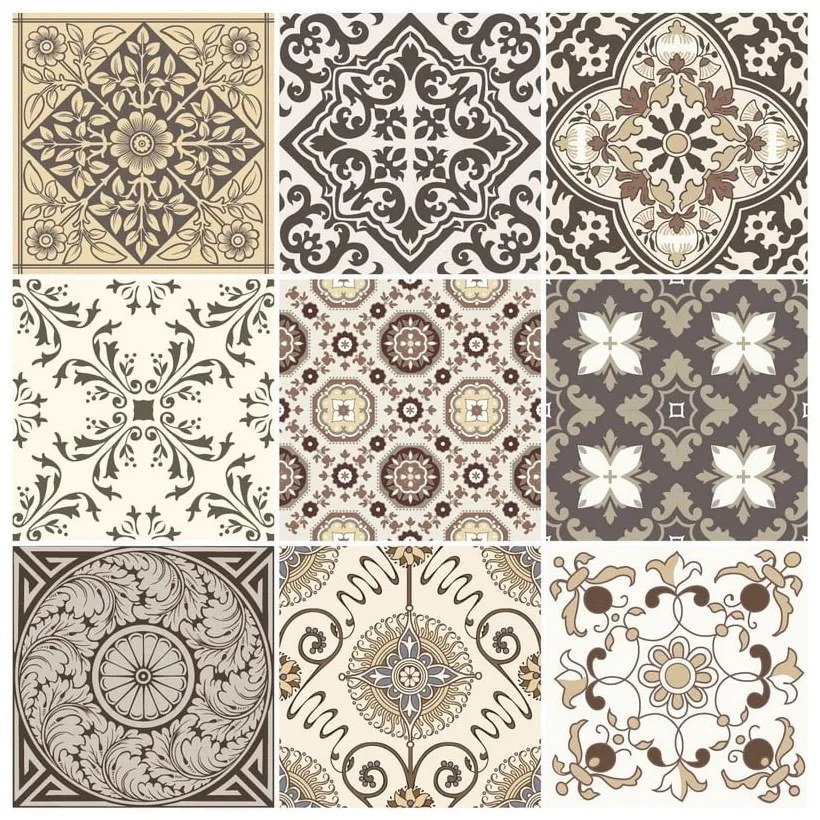 Ancône 9 db-os dekor falmatrica szett, 20 x 20 cm - Ambiance