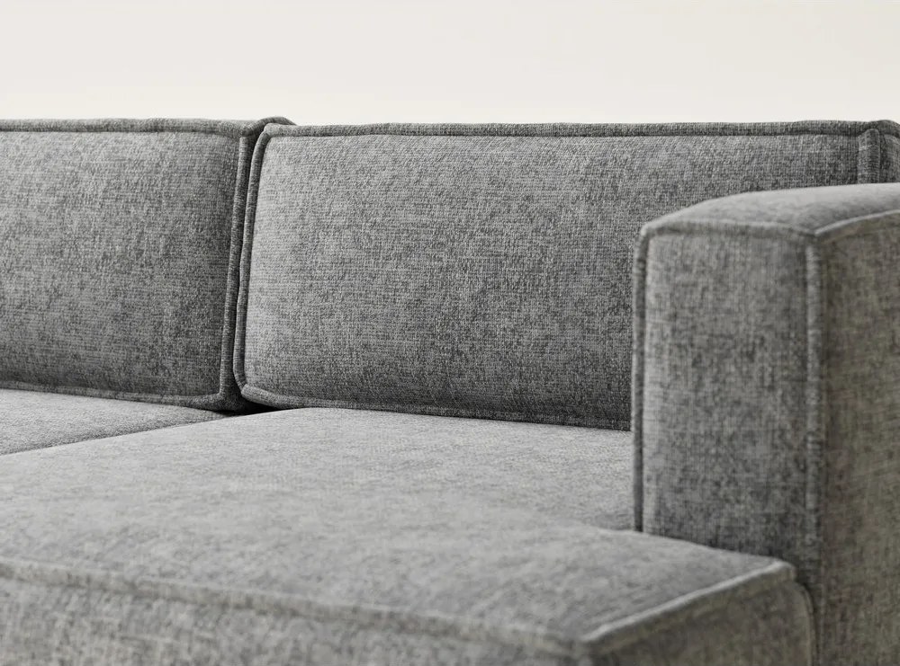 Szürke zsenília kinyitható-tárolóhelyes sarokkanapé (jobb oldali-heverő résszel) Velto – Maison de Rêve