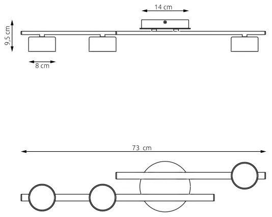 Mennyezeti lámpa FRAGMENT 3xGX53/12W/230V fekete