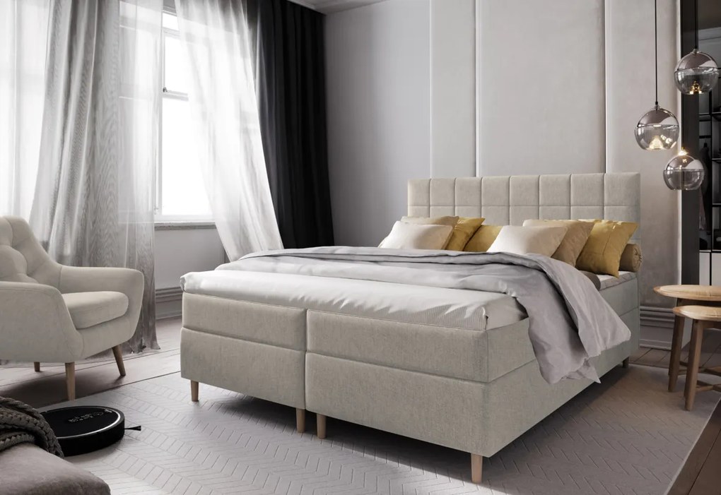 SICILIE kárpitozott boxspring ágy, 160x200, inari 22