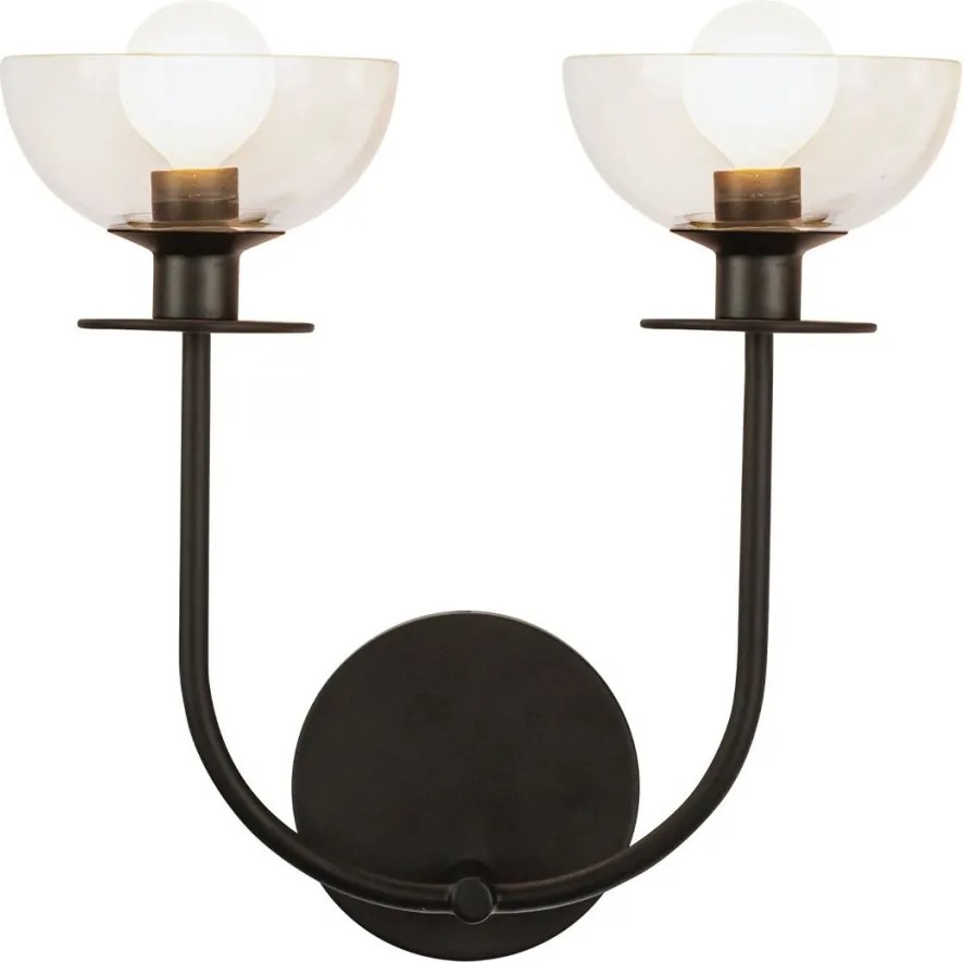 Elstead Lighting Sylvia ALM-SYLVIA-2WB-BK-CL Fali lámpa 2x40W/E14 IP20