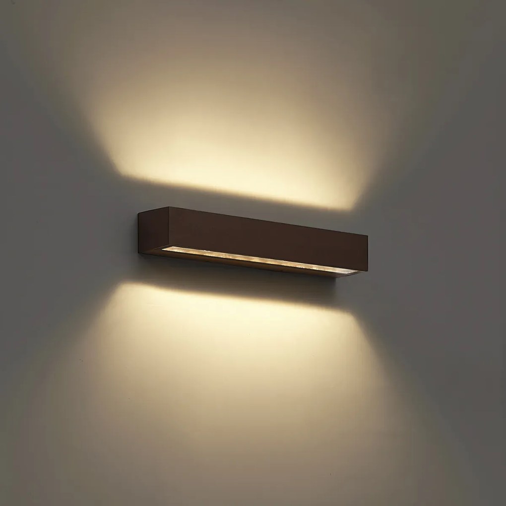 Ipari kültéri fali lámpa rozsdabarna 38cm LED-del IP65 - Hannah