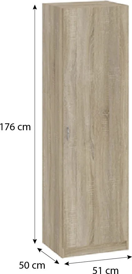 Riava egyajtós gardróbszekrény 51cm Sonoma Oak