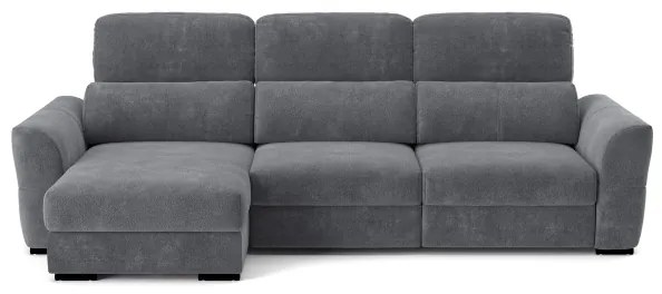 Univerzális, kihúzható háromüléses sarokkanapé tárolóval TRENTO antracit