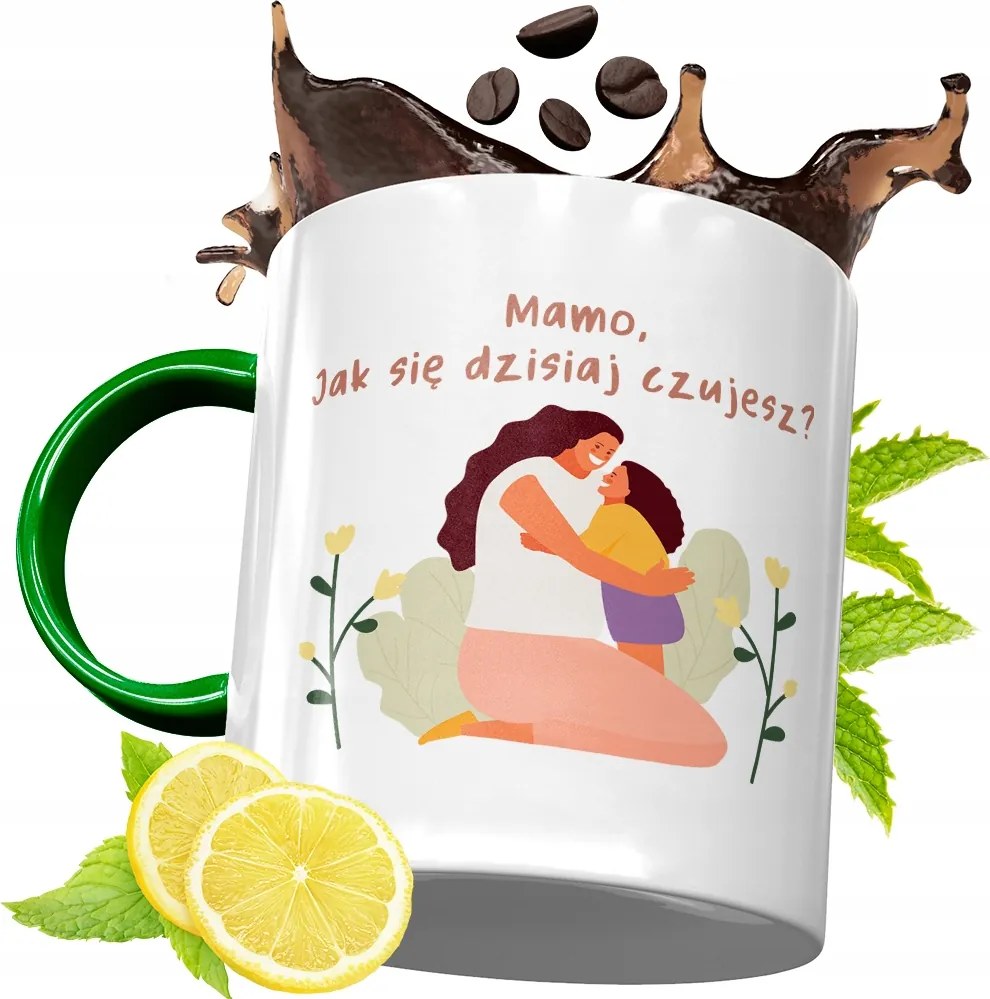 Zöld Bögre Anyukáknak Születésnapi Ajándék fényképes nyomtatással