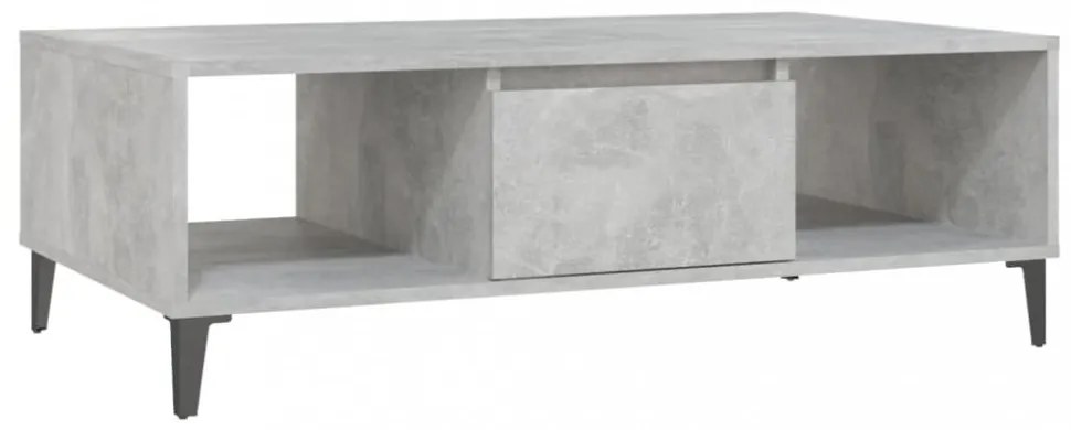 betonszürke szerelt fa dohányzóasztal 103,5 x 60 x 35 cm