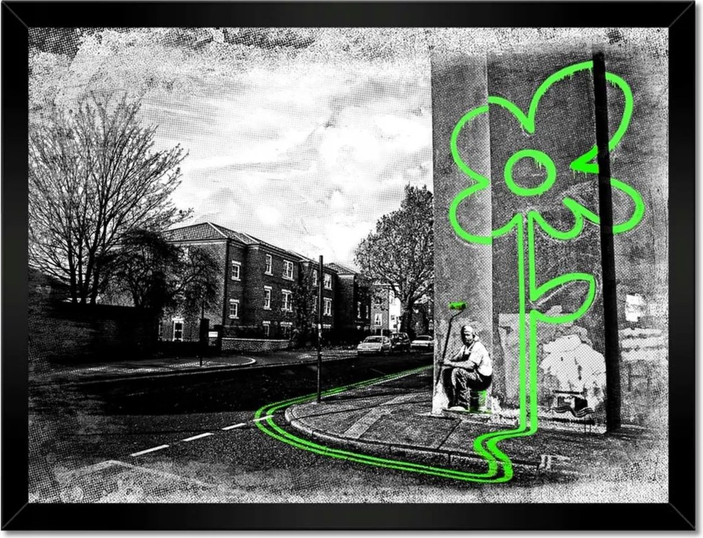 Poszterek keretben 40x30 Banksy Lime virág