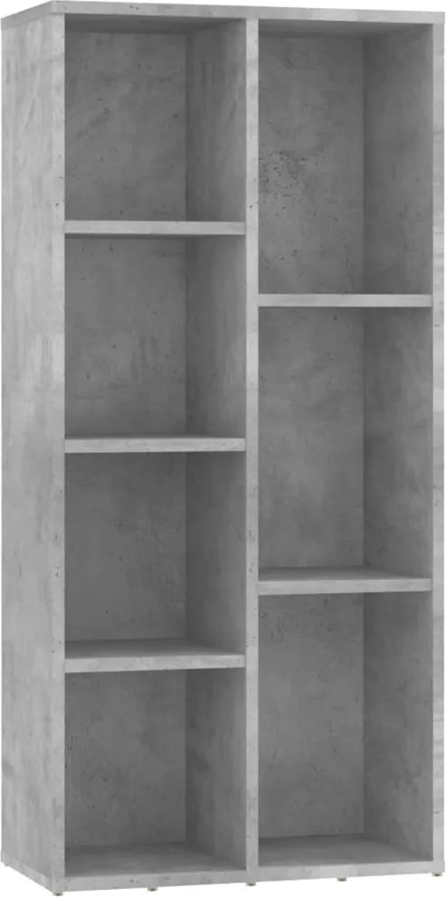vidaXL betonszürke szerelt fa könyvszekrény 50 x 25 x 106 cm