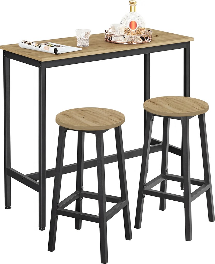 Étkező szett 1+2, bárasztal 100x40 cm és bárszékek TAYLOR ARTISAN