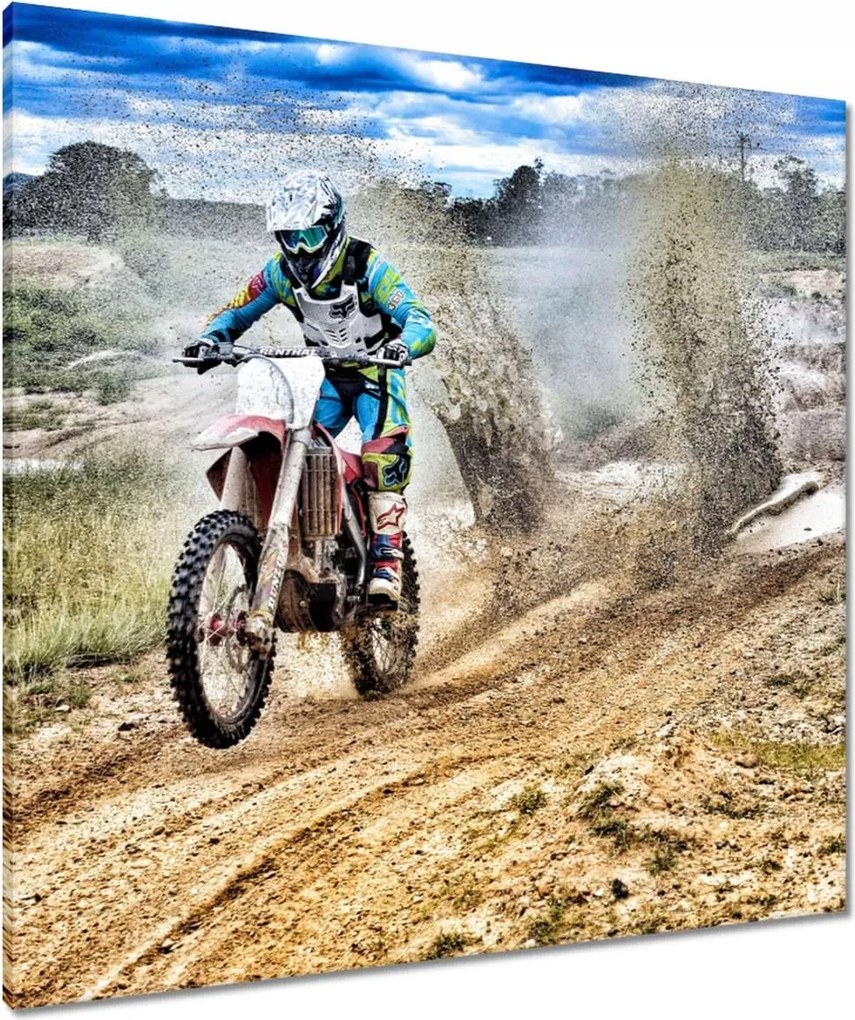 Vászonkép 80x80 Motocross-szal a vertikálisan