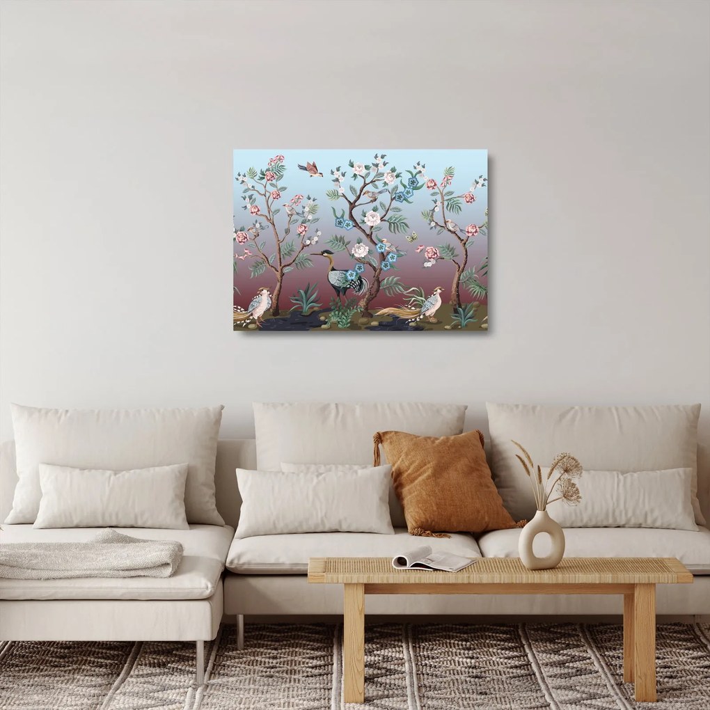 Kép - madár park (üvegen) (70x50 cm)